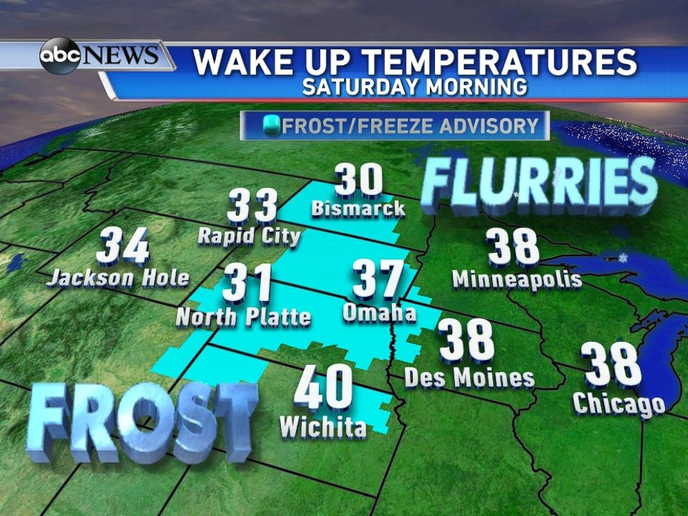 PHOTO: 7 states are under frost and freeze warnings for Saturday morning.