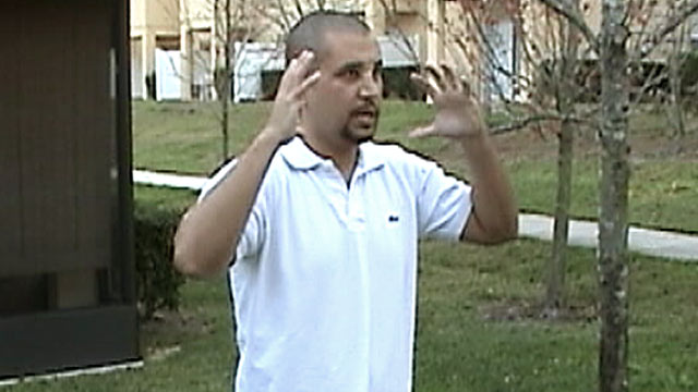 PHOTO: George Zimmerman participates in a video re-enactment of what happened the night he shot Trayvon Martin, in Sanford, Fla.
