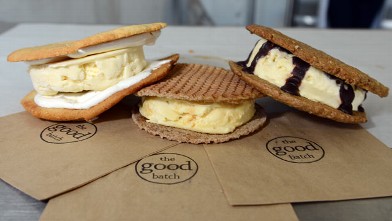 PHOTO: The Good Batch Bakery, owned by Anna Gordon makes handmade ice cream sandwiches, Lemon and Laughter, the Stroopwafel ICS, and the Goodwich are seen here, in their kitchen, Brooklyn New York, July 20 2012.