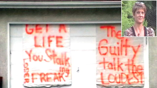 PHOTO: A womans handmade signs targeted her neighbors.