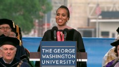 PHOTO: Kerry Washington returns to her alma mater to address graduates at the George Washington University's Commencement ceremony on the National Mall on May 19, 2013.