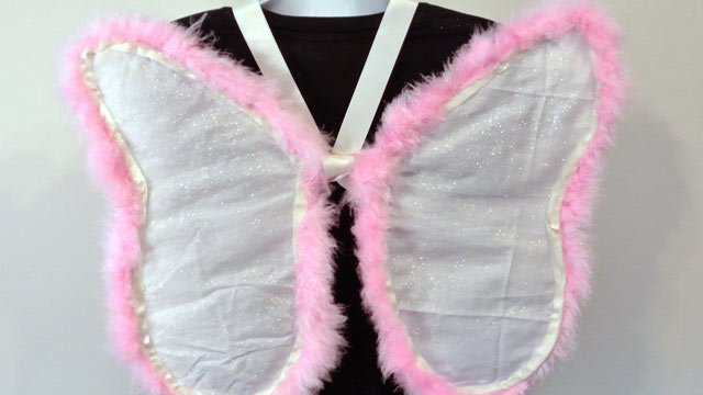 PHOTO: All it takes is a white button down shirt, some hangers, ribbon and pipe insulation foam to dress up as an angel for Halloween.