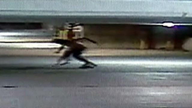 PHOTO: Surveillance video from a nearby office building shows Ryan Betancourt plunging face first into a concrete wall of a parking garage.