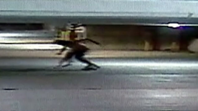 PHOTO: Surveillance video from a nearby office building shows Ryan Betancourt plunging face first into a concrete wall of a parking garage.