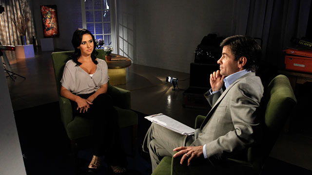 PHOTO: Jenn Sterger, the former Jets television personality who found herself at the center of the Brett Favre sexting scandal, sat down for her first television interview with George Stephanopoulos.