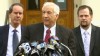 PHOTO: Former Penn State assistant football coach Jerry Sandusky, speaks to the press at the Centre County Courthouse for a bail conditions hearing, Feb. 10, 2012 in Bellefonte, Pa.