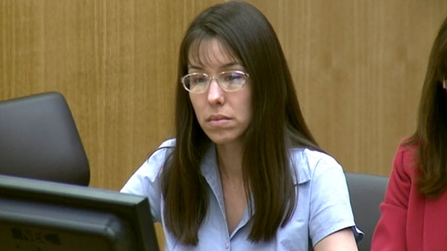 PHOTO: Jodi Arias listens in court during her murder trial on Jan. 8, 2013.