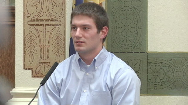 PHOTO: Former University of Montana quarterback Jordan Johnson is seen in court, in Missoula, Mont., Feb. 25, 2013.