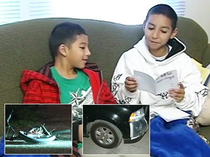 Video: Boy saves his friend after he was hit by a car.