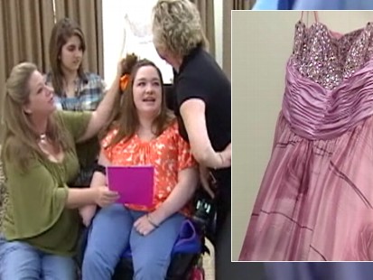 Video: Designer makes special prom dress for teen with cerebral palsy.