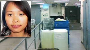 PHOTO The basement where the body believed to be Annie Le, inset, was found behind a basement wall in the Yale research facility at 10 Amistad St is shown.