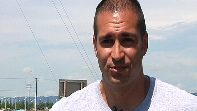 PHOTO: Rathdrum resident Antun Tuskan, car was hit by a lightning bolt while on his way to work, July 17, 2012.
