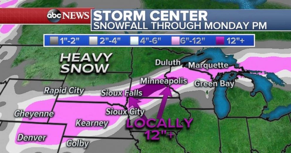 PHOTO: Heavy snow is expected in the central Plain.
