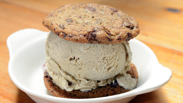 PHOTO: The Meatball Shop' signature ice cream sandwich, made with chocolate chip cookies and espresso ice cream for the center, is seen at their Brooklyn Location, July 20, 2012.