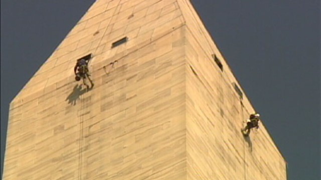 Rappelling Down the Washington Monument