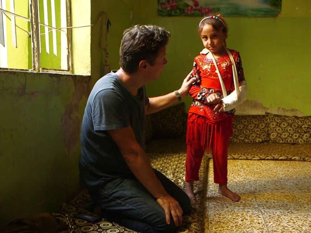 ABC News Ian Pannell talks with 6-year-old Malak in Mosul during a report for Nightline.
