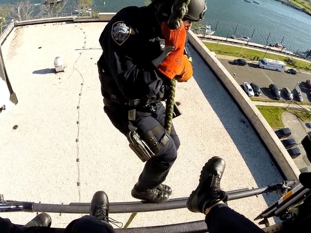 PHOTO: NYPD officers participate in a counterterrorism drill in late June 2016.