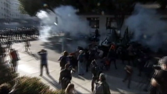 VIDEO: About 300 protesters were arrested as police swarmed in to halt protests.