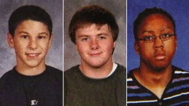 PHOTO: Daniel Parmertor, Russell King Jr., and Demetrius Hewlin have died following a shooting rampage at Chardon High School.
