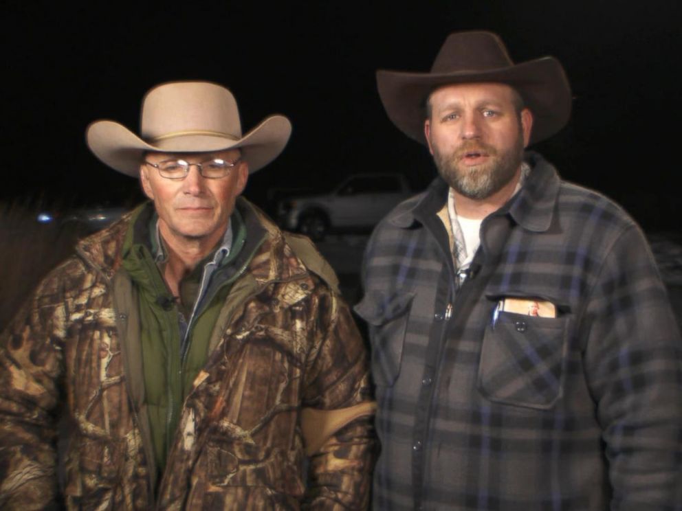 PHOTO: Lavoy Finicum and Ammon Bundy speak with Good Morning America on Jan. 4, 2016 from the Malheur National Wildlife Refuge facility near Burns, Ore.