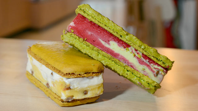 PHOTO: Francois Payard Bakery has a selection of macaroon ice cream sandwiches, seen here at the New York City location, July 27, 2012.