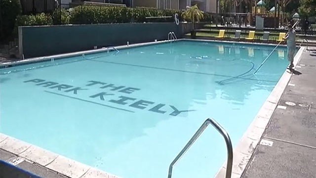 PHOTO: The apartment complex pool in which nine-year-old Ishaan Singh rescued a toddler is pictured in San Jose, Calif.
