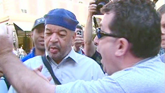VIDEO: Cameras catch some heated exchanges between opposing protestors.