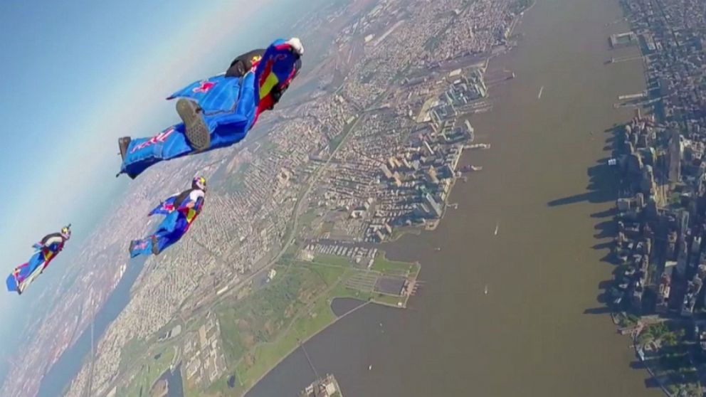GoPro footage of the Red Bull event captures a birds-eye view of Manhattan.