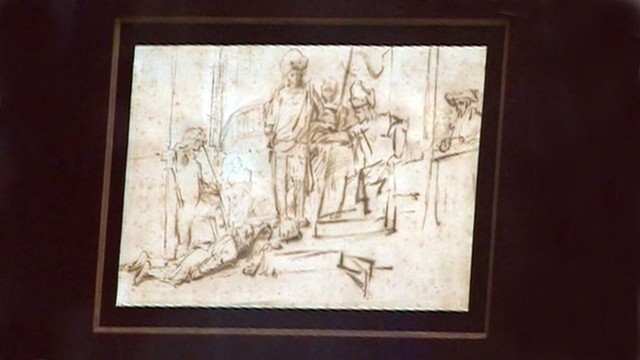 VIDEO: The rembrandt sketch, worth 250,000 dollars, was taken from a private art display in California.