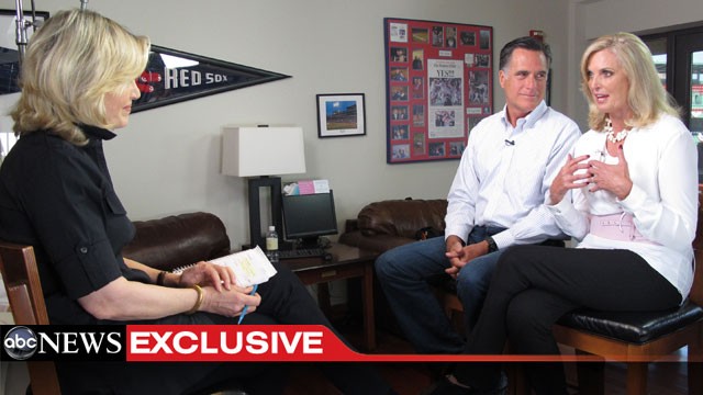 PHOTO: In a Diane Sawyer exclusive, Governor Mitt Romney and his wife Ann sit down for their first joint network interview.