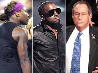 PHOTO Serena Williams is shown on Sept. 12, 2009, left,  Kanye West is shown on Sept. 13, center,  and Rep. Joe Wilson, R-S.C, is shown on Sept. 9, 2009.