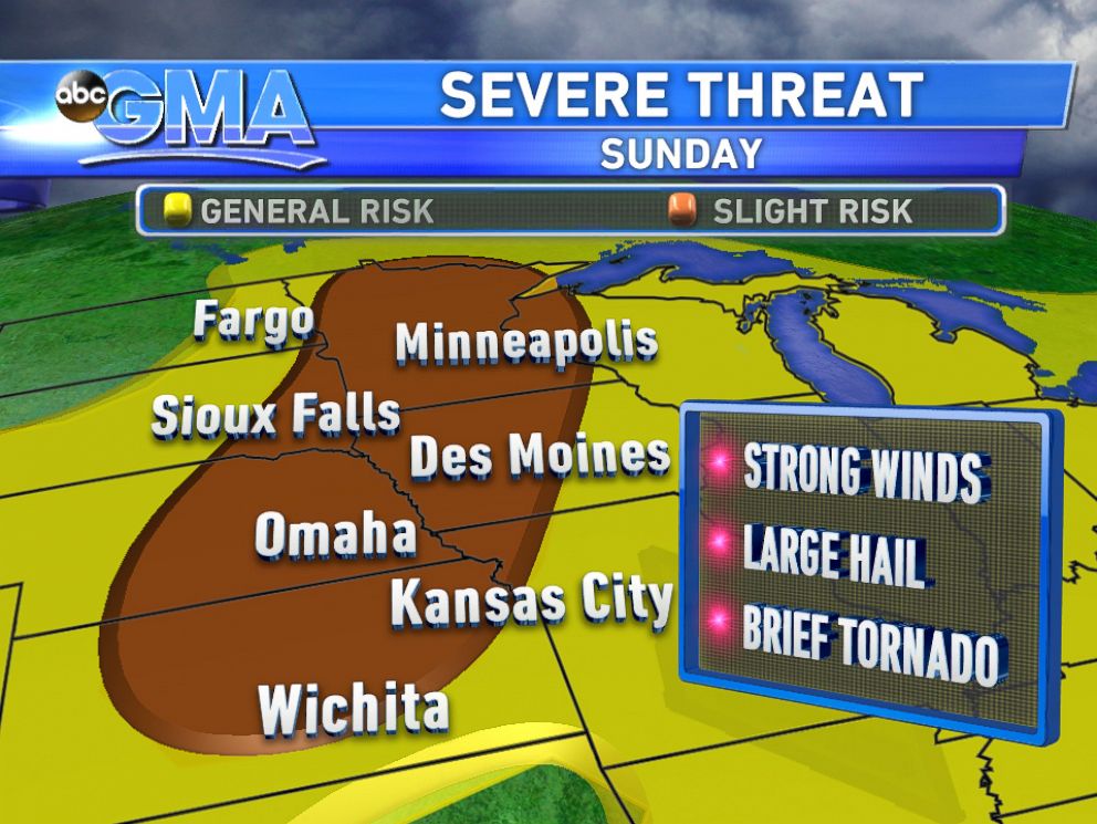 PHOTO: Parts of the country are at risk of severe weather on Sunday, Aug. 31, 2014.