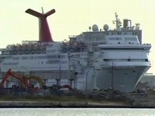 PHOTO -- An employee of a Carnival cruise ship that was based out of Port Canaveral fell overboard 80 feet into the water early Thursday morning.