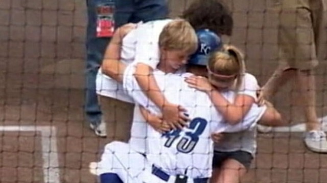 VIDEO: Staff Sgt. Rik Zortmann surprised his son at minor league baseball game.