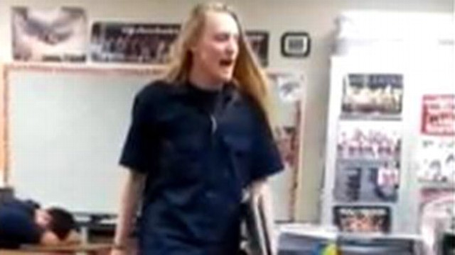 VIDEO: Jeff Bliss, 18, gives his history teacher a piece of his mind after getting kicked out of class.