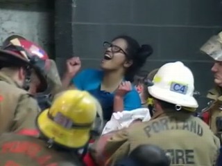 Watch: Portland Woman Trapped Between Buildings Freed