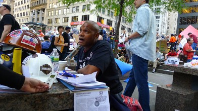 PHOTO: Joel Smith talks to ABCNEWS.com during "Occupy Wall Street" Oct. 11, 2011.