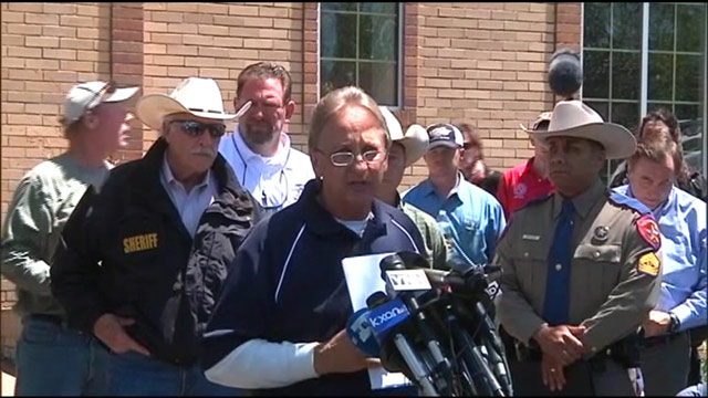 PHOTO: West mayor pro tem Steve Vanek talks to the media in front of city hall Saturday, April 20, 2013, three days after an explosion at a fertilizer plant in West, Texas.