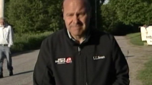 PHOTO: Robert McDonough, far left, was reported missing and was found when he walked into a liveshot of a local ABC affiliate in Limington, Maine on May 29, 2013.