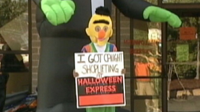 VIDEO: Virginia man caught stealing wears a Sesame Street costume as punishment.