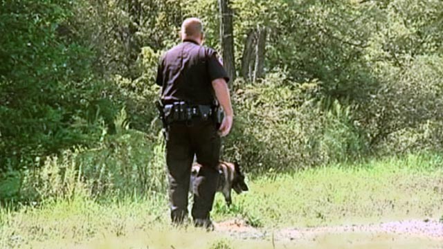 PHOTO: Sheriff's deputy and canine at crime scene