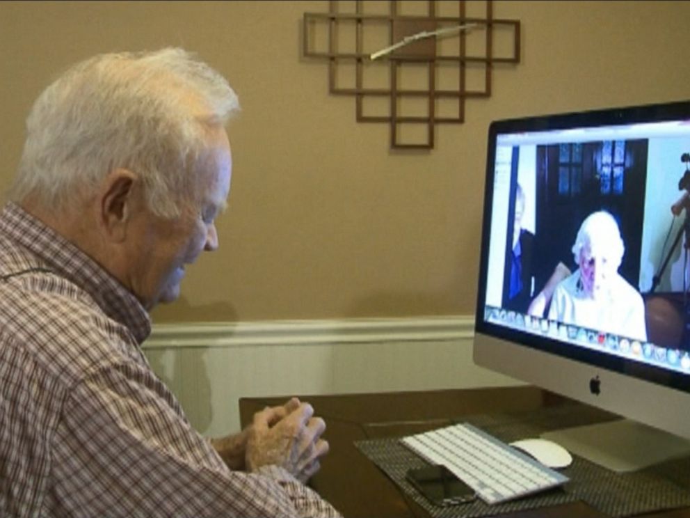 PHOTO: Norwood Thomas recently reunited with Joyce Durrant Morris, a girl he dated while he was deployed outside London, UK during the war, after over 70 years apart.