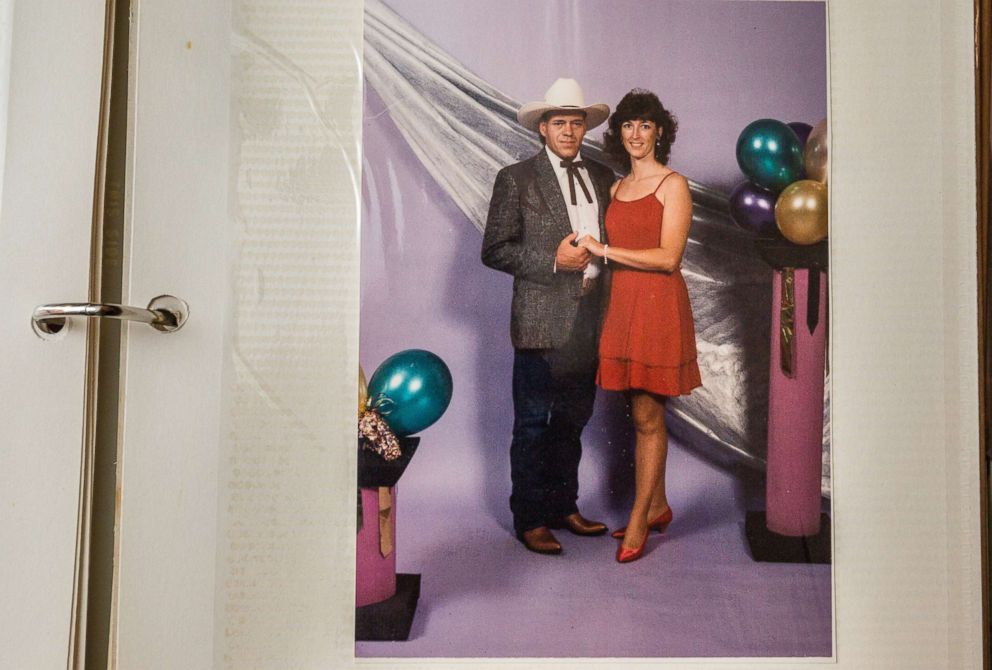 PHOTO: A photo of Julie Harter and her husband Billy, married in 1994. Billy was killed in 2003 when a helicopter piloted by his boss who was also a good friend, crashed, hitting him while he recorded a video of the flight from the ground.
