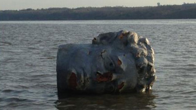 VIDEO: New York?s Marist College crew team encountered the mysterious object during their morning row.