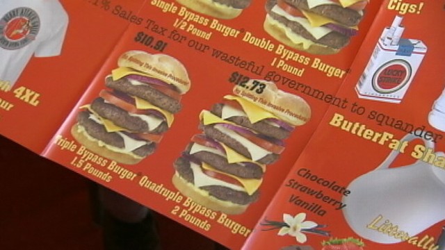 VIDEO: Man complained of chest pains while eating a "triple bypass burger."