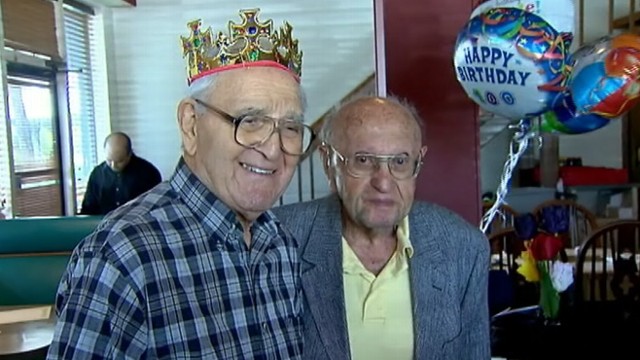 VIDEO: Joseph Katz and Al Spiegal celebrate their 100th birthdays and 91 years of friendship.