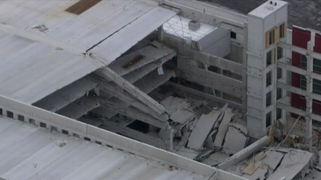 VIDEO: At least one worker is killed after site collapse at Miami-Dade College in Florida.