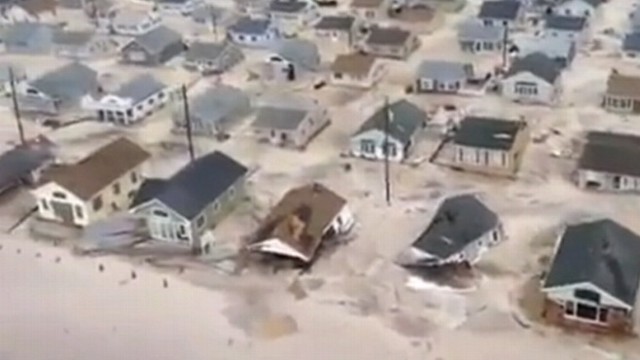 VIDEO: New Jersey Coast Guard helicopter shows devastated Seaside Heights, N.J., in storms aftermath.
