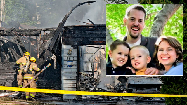 PHOTO: A Pierce County Sheriffs deputy and Graham Firefighters work around the smoldering remains of a house near Fredrickson, Wash., Feb. 5, 2012, where, the bodies of Josh Powell and his two sons are believed to have been found.