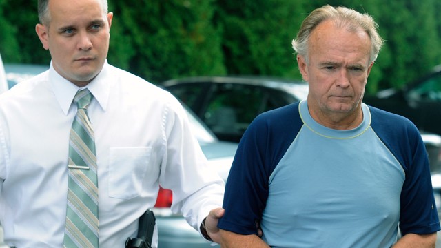PHOTO: The Rev. Arthur Burton Schirmer, 62, right, is led into district court by Pennsylvania State Trooper Bill Skotleski in Tannersville, Pa., Sept. 13, 2010.